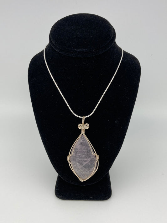 Quartz Crystal Wrap with Sterling Silver Chain