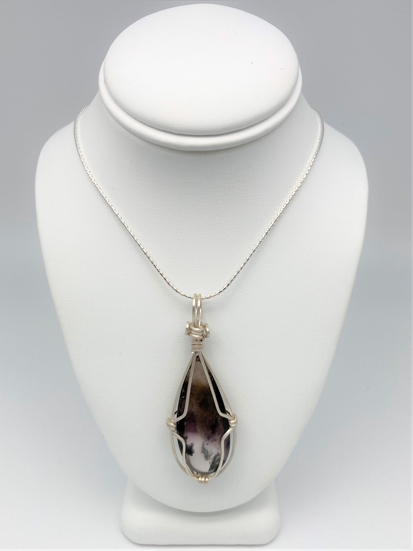 Quartz Crystal Wrap with Sterling Silver Chain