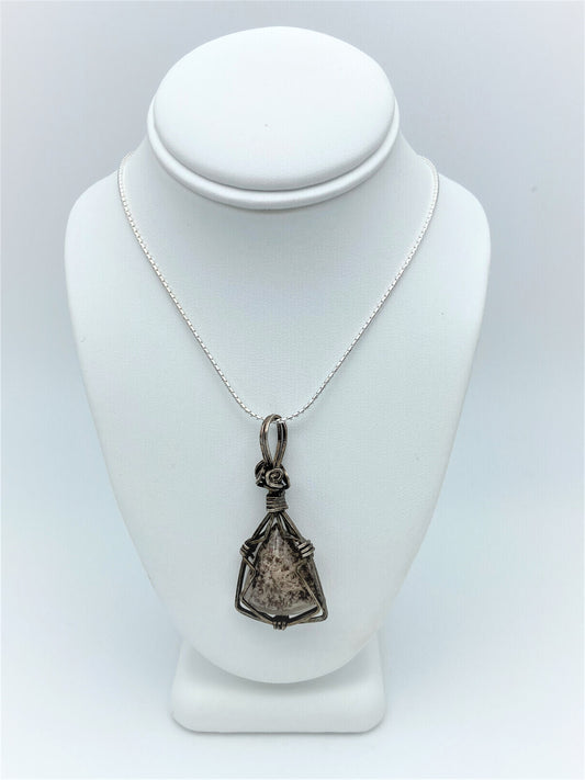 Quartz Crystal Wraps with Sterling Silver Chain