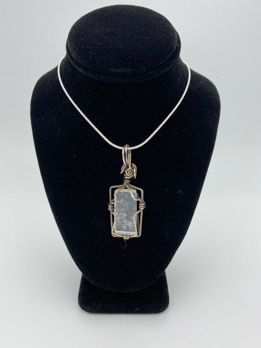 Quartz Crystal Wrap with Sterling Silver Chain