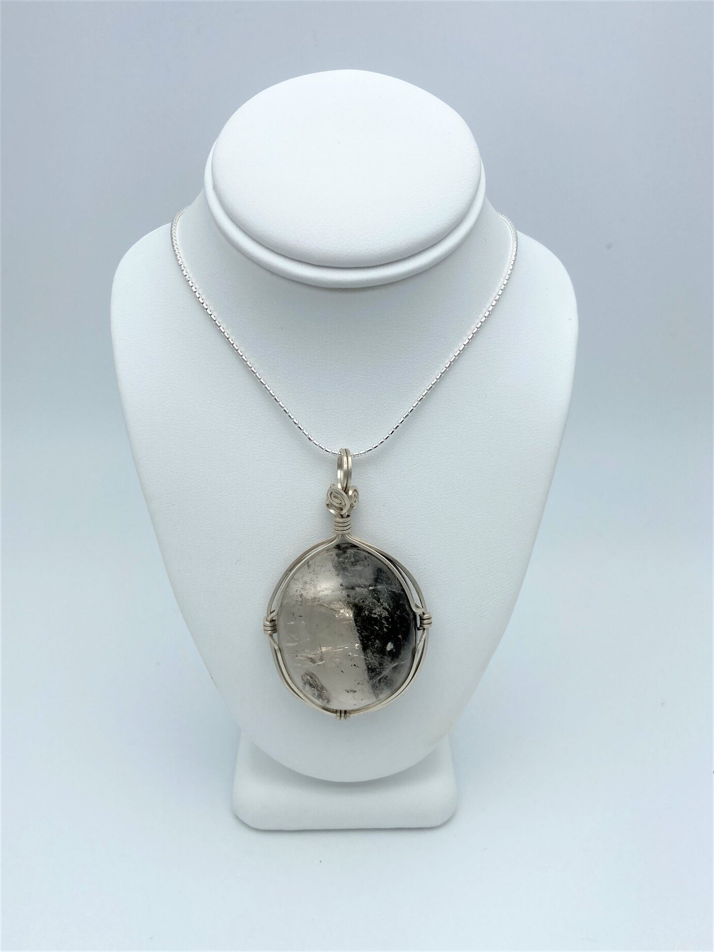 Quartz Crystal Wrap with Sterling Silver Chain