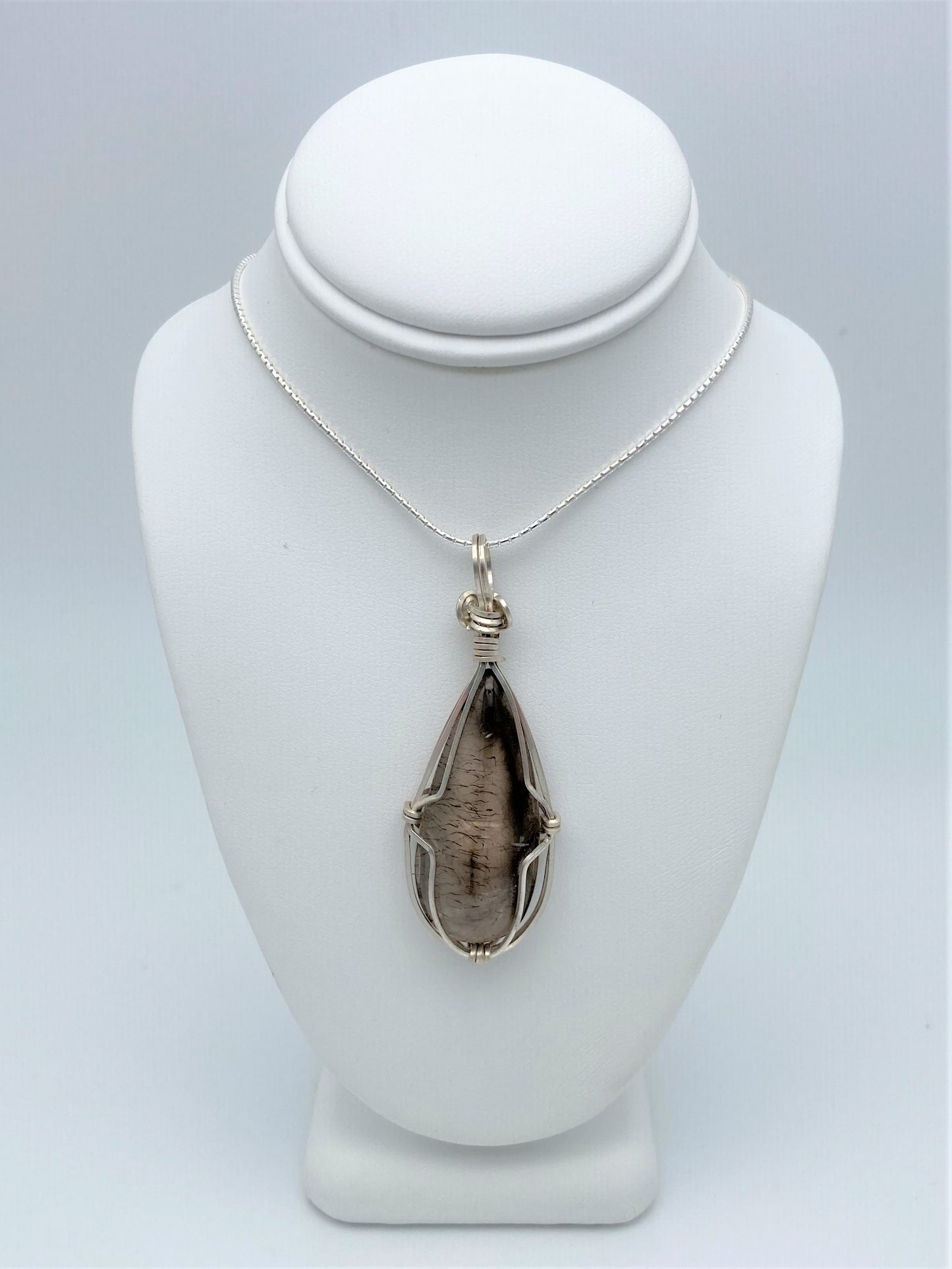 Quartz Crystal Wrap with Sterling Silver Chain