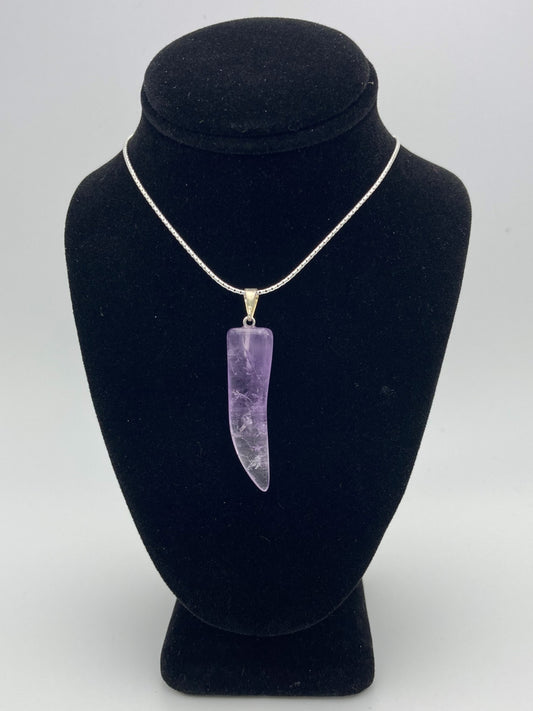 Amethyst Pendant with Sterling Silver Chain