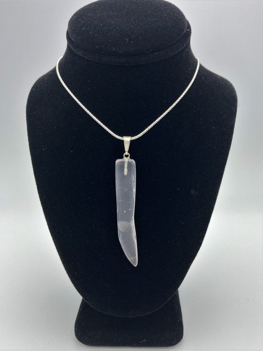 Clear Quartz Pendant with Sterling Silver Chain