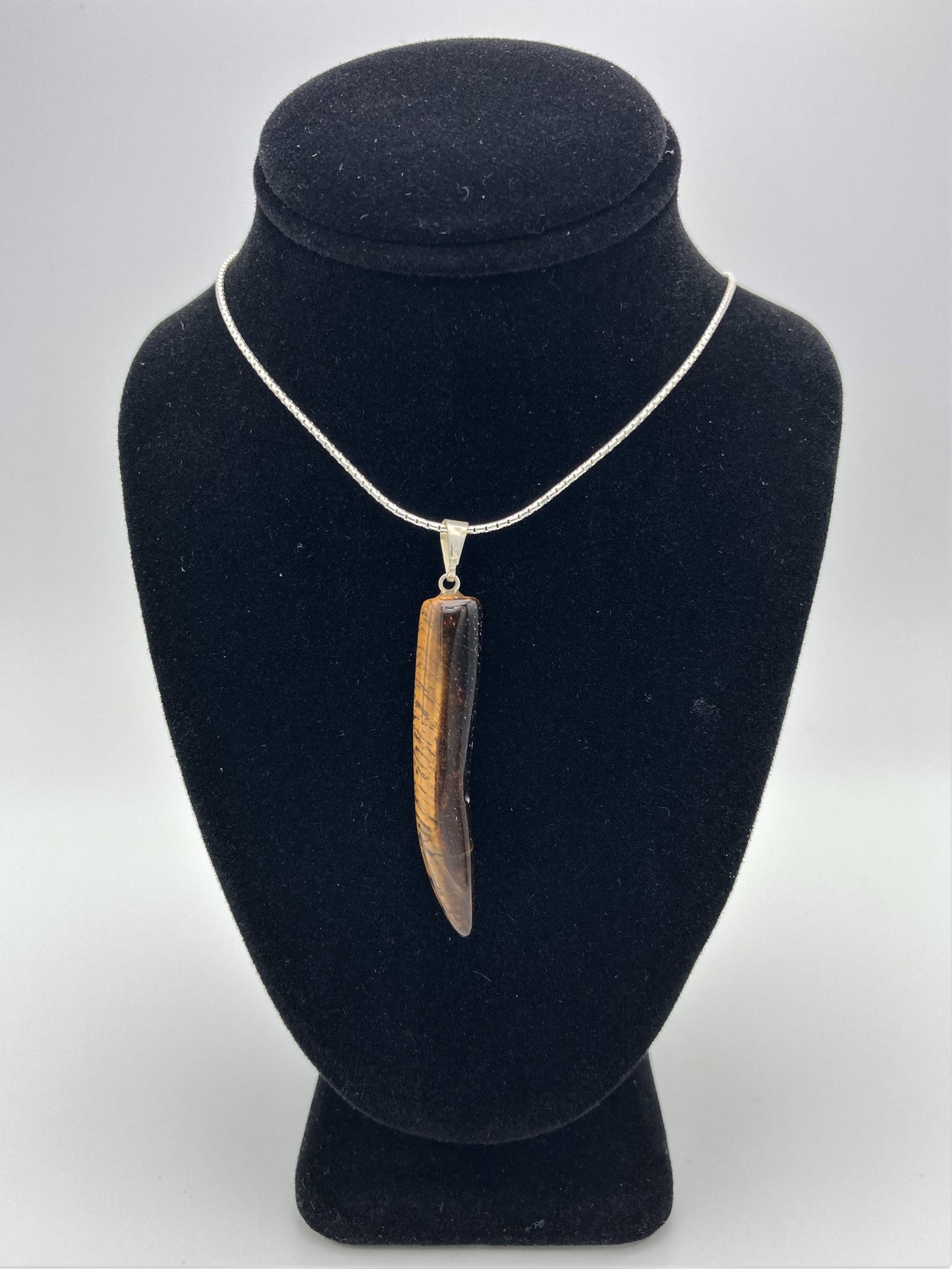 Tigers Eye Pendant with Sterling Silver Chain