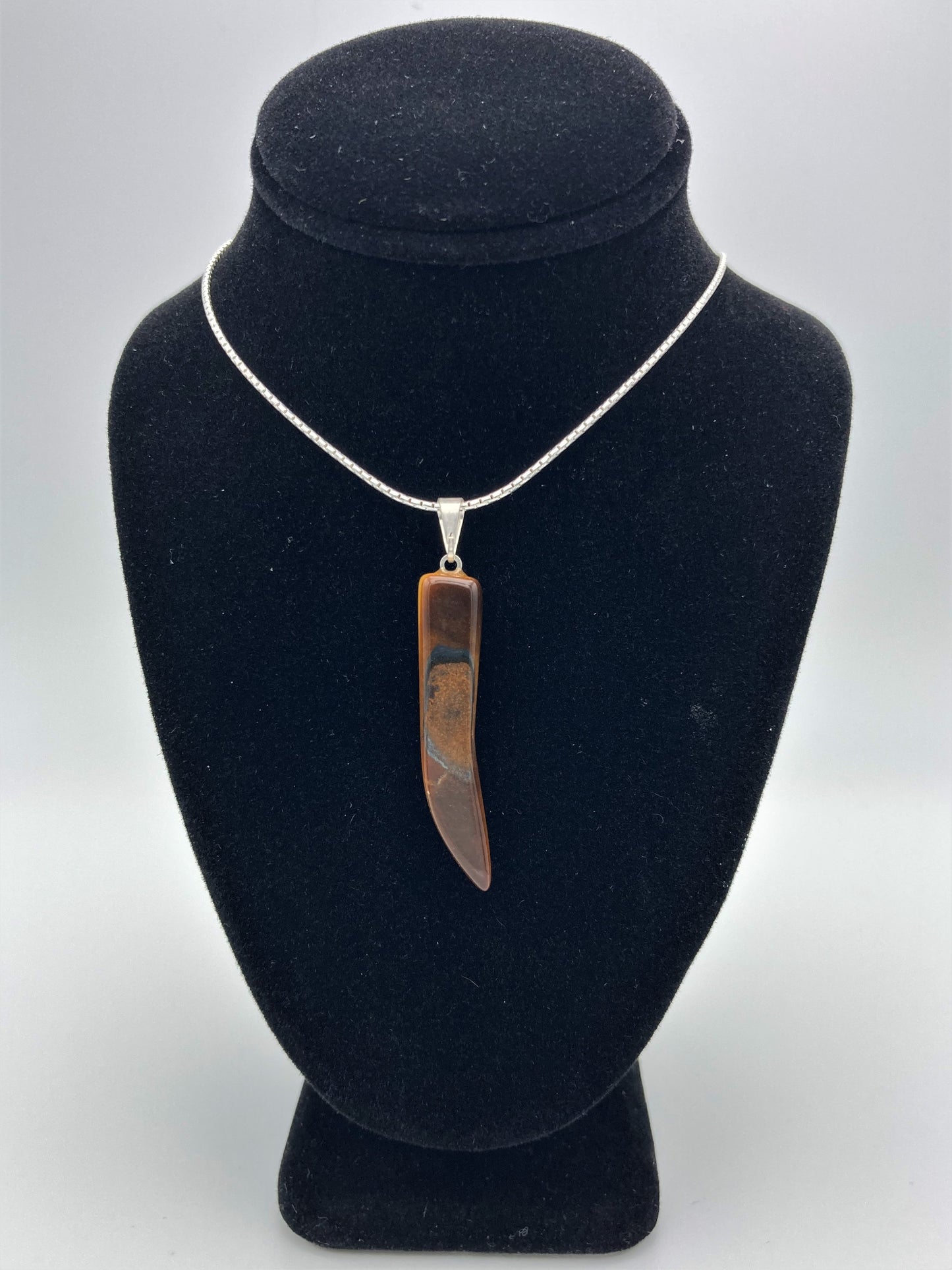 Tigers Eye Pendant with Sterling Silver Chain