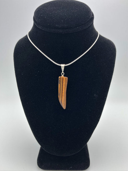 Tigers Eye Pendant with Sterling Silver Chain