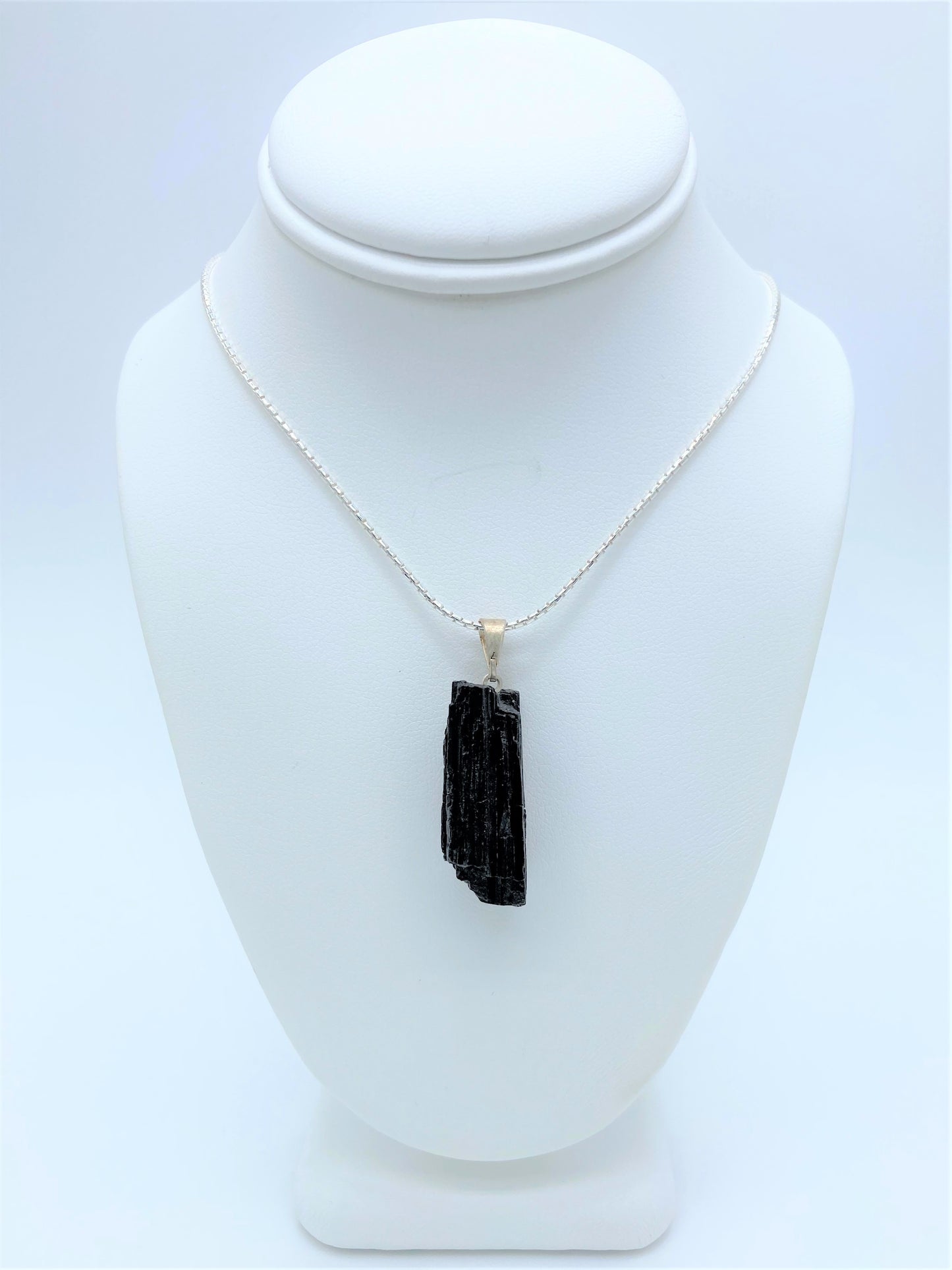 Black Tourmaline and Sterling Silver necklace