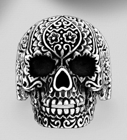 Skull and Swirl Ring