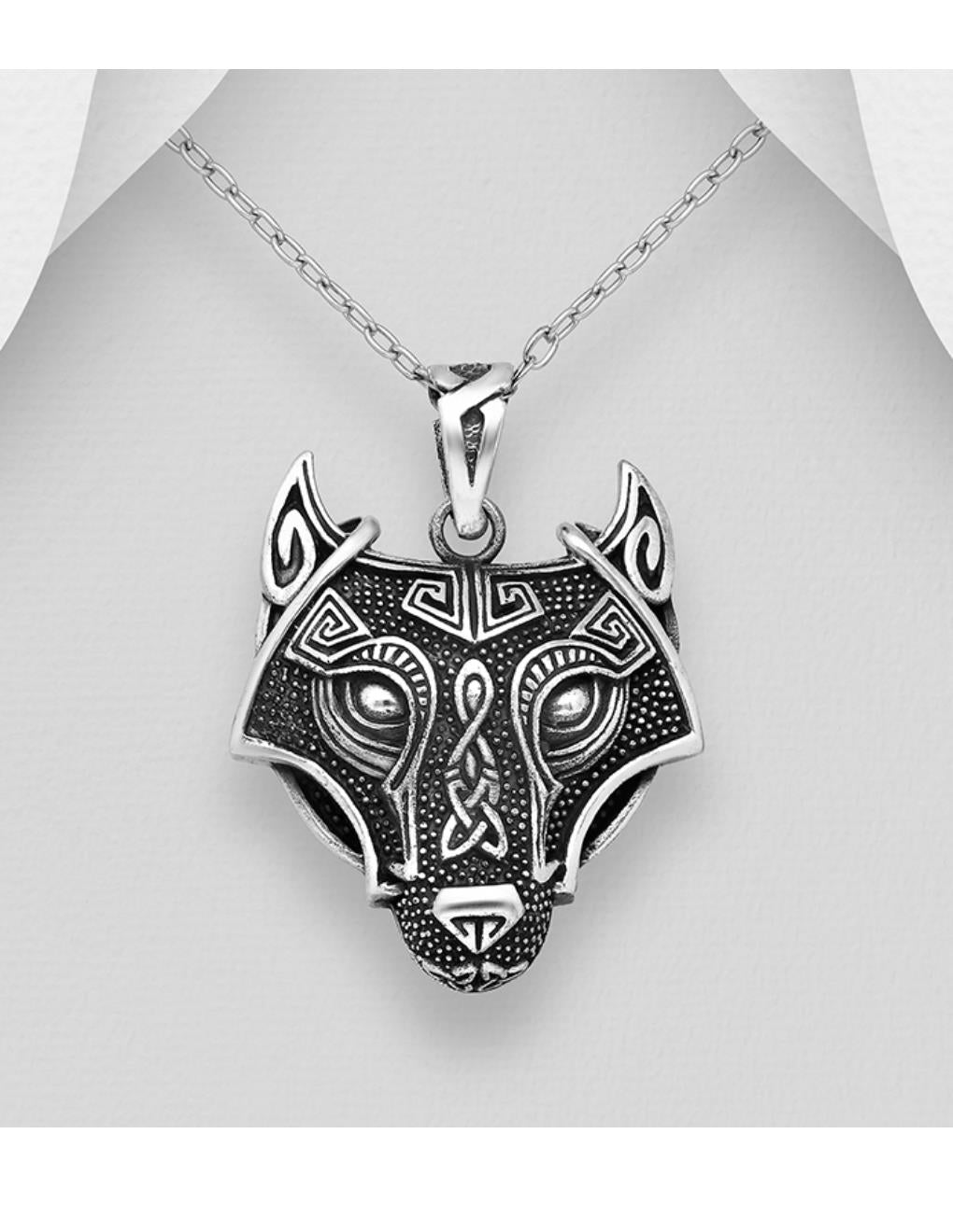 Wolf Necklace - Sterling Silver