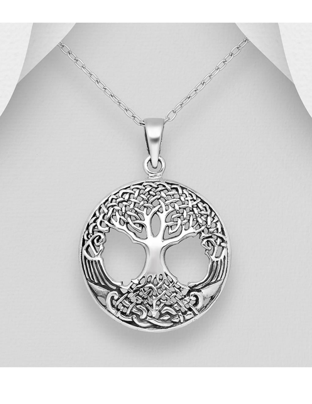 Knotted Tree Of Life Necklace - Sterling Silver